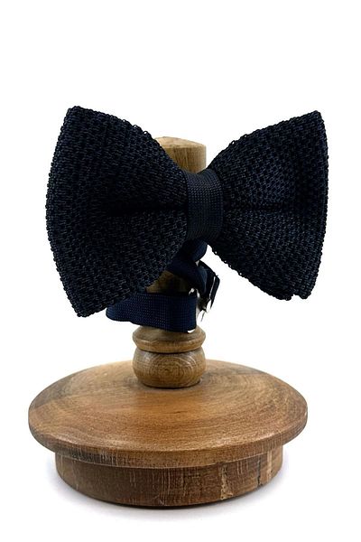 Kravatkolik Navy Blue - Blue Knitted Bow Tie Knit147