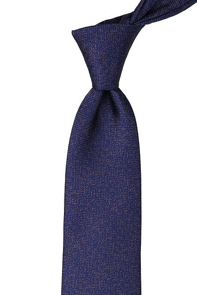 Kravatkolik Navy Blue Sand Pattern Classic Tie with Handkerchief Kk10204
