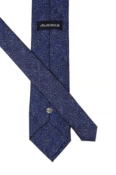 Kravatkolik Men's Navy Blue Sand Pattern Classic Tie with Handkerchief Kk10411