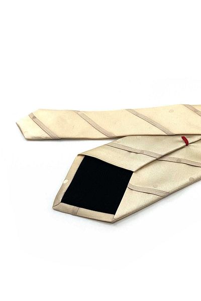 Kravatkolik Gables Style Beige Plain Italian Silk Tie İK1520