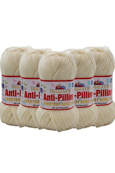 Himalaya 5 Pieces Himalaya Everyday Bebe Lux Anti Pilling - 70402 Cream Hand Knitting Yarn