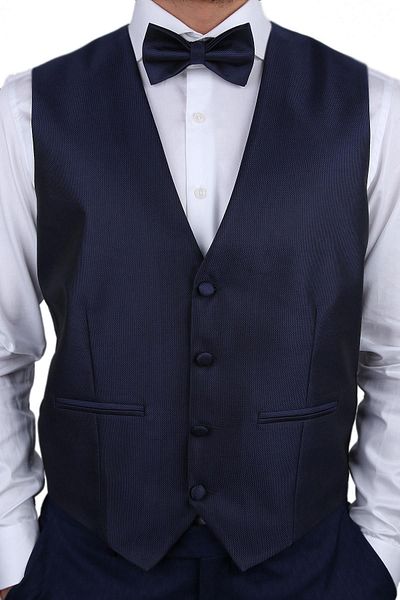 Kravatkolik Navy Blue Color Groom Vest Ylk06