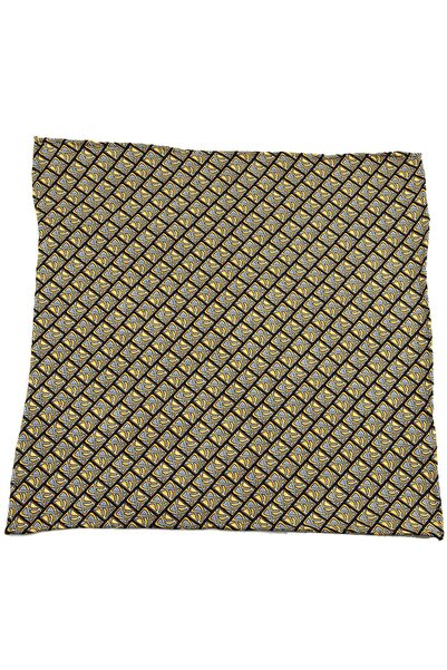 La Pescara Чоловіча жовта - чорна шовкова хустка з принтом SPS148 KRVT8690002221524