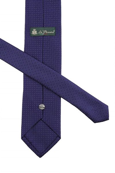 Kravatkolik Navy Blue Dot Pattern Classic Tie with Handkerchief Kk10807