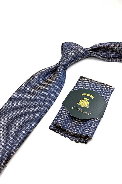 Kravatkolik Blue Dot Patterned Brown Classic Tie - KK12584
