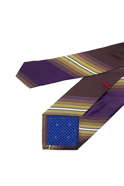 Kravatkolik Style Purple Line Pattern Italian Silk Tie Ik1005