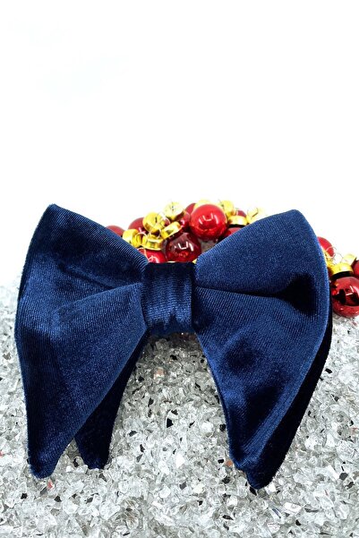 Kravatkolik Navy Blue Velvet Bow Tie P863