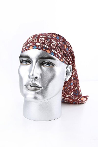La Pescara Geometric Claret Red Bandana Bnd74