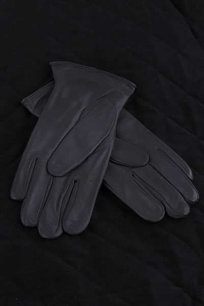 Kravatkolik Dark Gray Plain Genuine Leather Men's Gloves El34