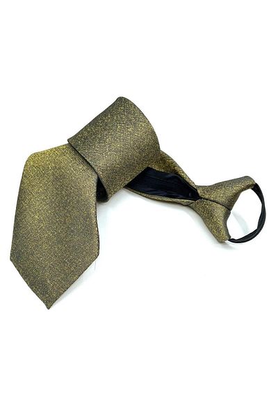 Kravatkolik Yellow Sand Pattern Handkerchief Zippered Tie Frmr40