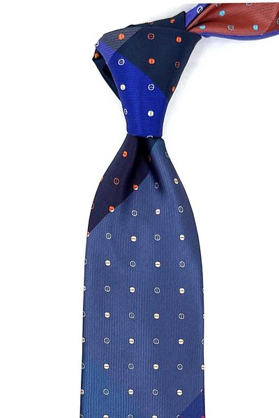 Kravatkolik Polka Dot Pattern Multicolor Patchwork Classic Tie KK12219