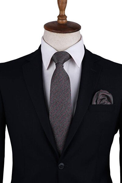 Kravatkolik Мъжка класическа вратовръзка с сив раиран мотив