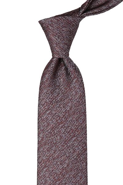 Kravatkolik Men's Gray Brown Sand Pattern Classic Tie with Handkerchief Kk10043