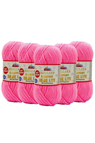 Himalaya 5 bucăți Himalaya Everyday Bebe Lux - Ață de tricotat manual, roz ne...