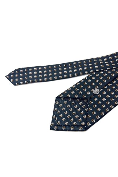 La Pescara Черна кърпичка с малък десен Класическа вратовръзка KK11845