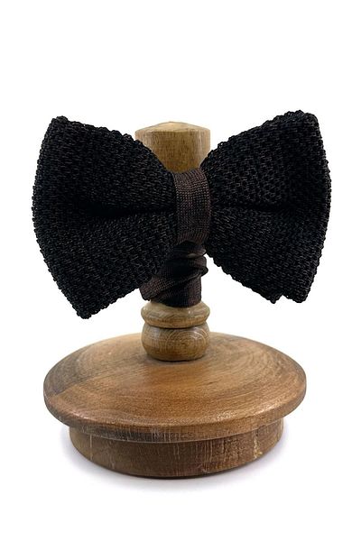Kravatkolik Black - Brown Knitted Bow Tie Knit142