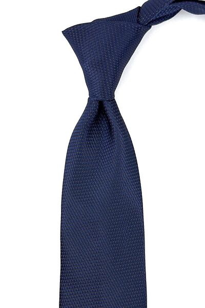 Kravatkolik Navy Blue - Brown Dot Pattern Classic Tie with Handkerchief Kk11146
