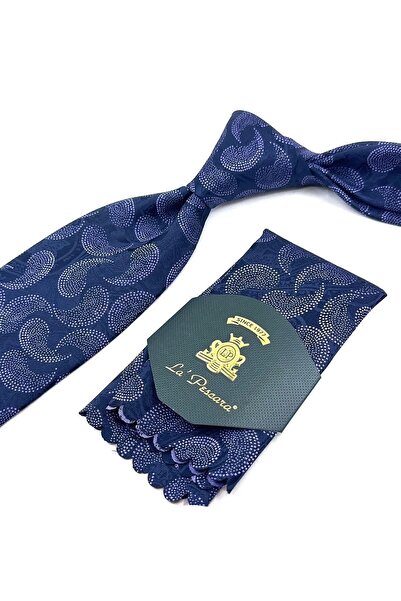 La Pescara Синій шарф з візерунком Класичний краватка KK11853