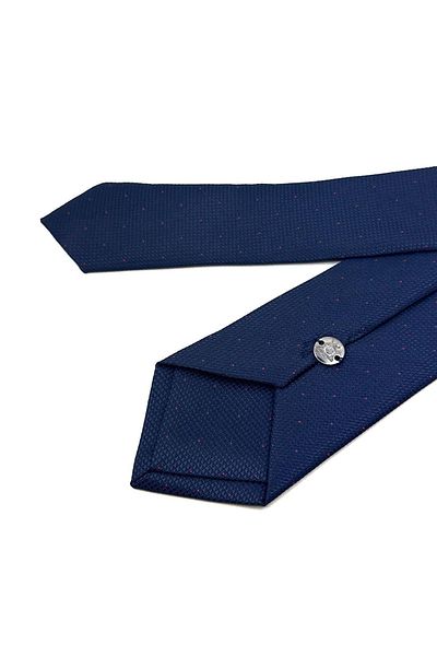 Kravatkolik Navy Blue Dot Pattern Thin Tie SK7944
