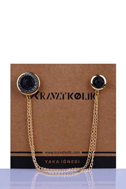 La Pescara Zincirli Taşlı Yaka İğnesi Broş YI96