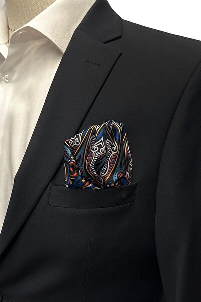 Kravatkolik Multicolored Motif Pattern Men's Pocket Handkerchief SPS599-61