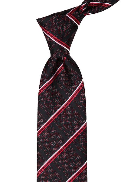Kravatkolik Men's Black Plaid Pattern Classic Necktie with Handkerchief Kk10116