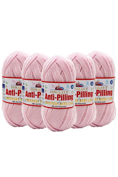 Himalaya 5 Pieces Himalaya Everyday Bebe Lux Anti Pilling - Soft Pink Hand Knitting Yarn 70424