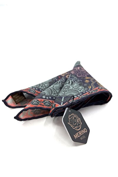 Kravatkolik Multicolored Hand Stitched Italian Wool Pocket Handkerchief WL05