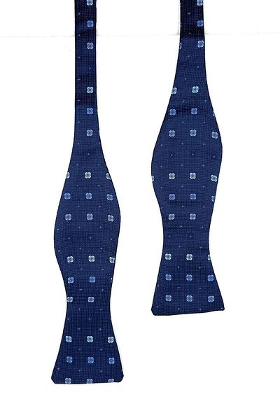 Kravatkolik Navy Blue Small Pattern Light Bow Tie AP135
