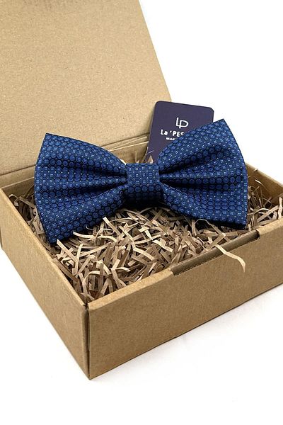 Kravatkolik Navy Blue Dot Pattern Large Bow Tie P1847