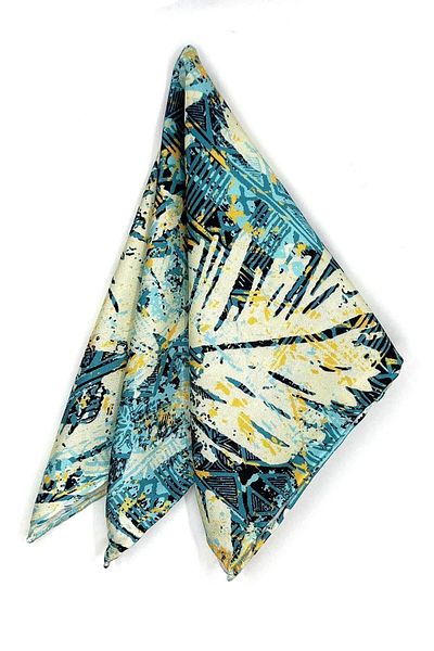 Kravatkolik Blue Flower Pattern Men's Pocket Handkerchief SPS583-76