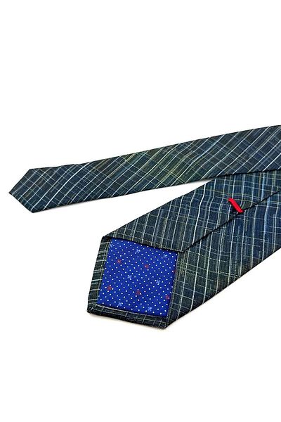 Kravatkolik Foolish Style Green Line Pattern Italian Silk Tie İK1592