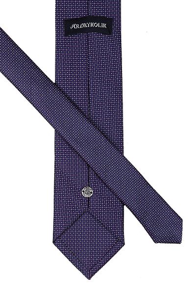 Kravatkolik Classic Tie with Plum Dot Pattern Handkerchief Kk9378