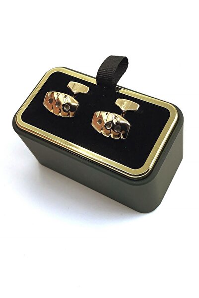 Kravatkolik Altın Renk Dikdörtgen Kol Düğmesi