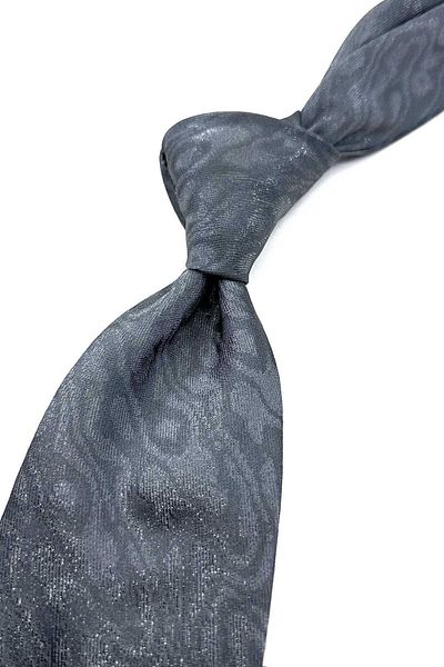 Kravatkolik Italian Silk Patterned Gray Tie - IK1667