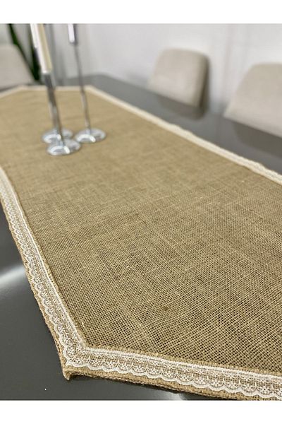 Parla Life Δαντέλα Κεντημένο Γιούτα Runner 40x140 cm (προσαρμοσμένο μέγεθος)