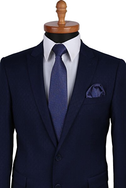 Kravatkolik Синій краватка з пісочним візерунком Класична краватка Kk9530