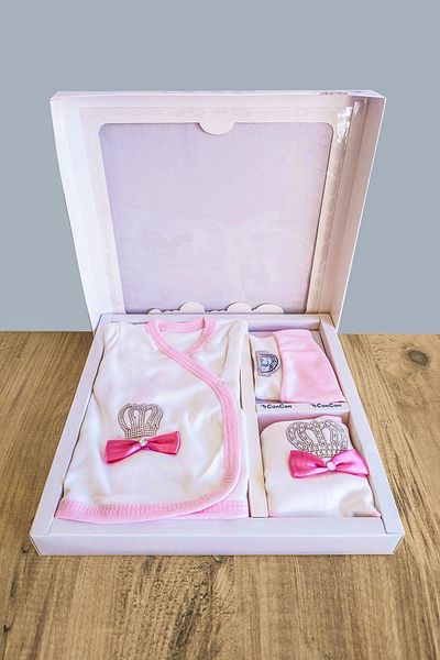 Mom’s Baby Baby Girl Hospital Discharge Newborn Baby Clothing Set Birth Gift 5 Piece Baby Rompers