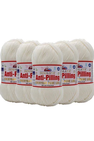 Himalaya Himalaya Everyday Bebe Lux 5 Pieces Anti Pilling Hand Knitting - 70401 White