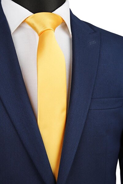 Kravatkolik Тъмножълта лъскава вратовръзка Sk4503