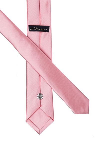 La Pescara Men's Powder Satin Plain Very Thin Tie UST05 KRVT8690002222037