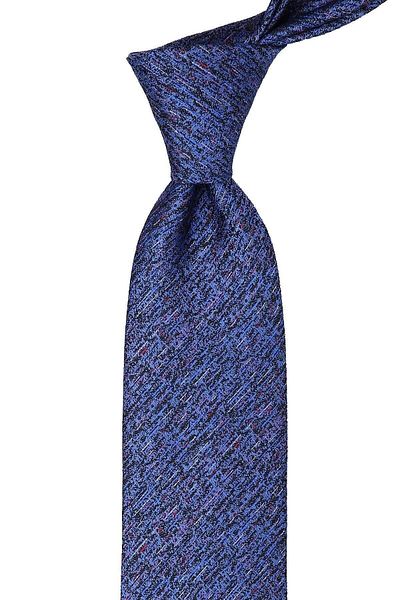 Kravatkolik Men's Blue Sand Pattern Classic Tie with Handkerchief Kk10038
