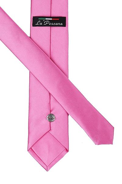Kravatkolik Iranian Pink Plain Slim Tie SK4516