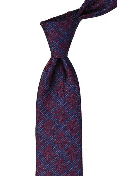 Kravatkolik Men's Blue Motif Pattern Classic Necktie with Handkerchief Kk10375