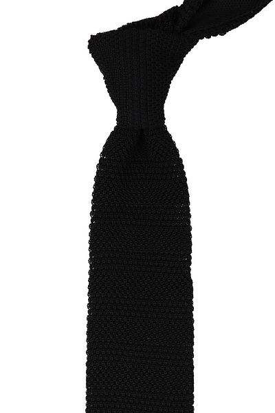 Kravatkolik Black Plain Knit Tie Ör8290