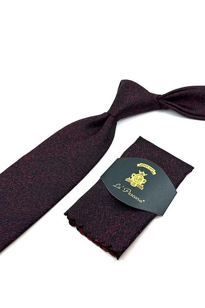 Kravatkolik Black - Red Polka Dot Pattern Classic Necktie with Handkerchief KK12324