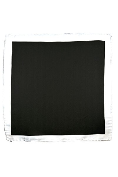 Kravatkolik Black - White Plain Men's Pocket Handkerchief SPS647-133