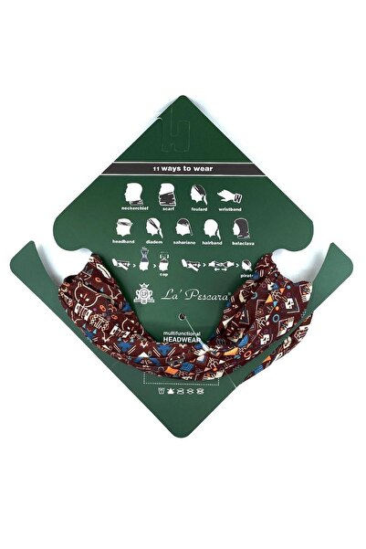 La Pescara Geometric Claret Red Bandana Bnd74