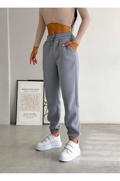 NO 601 Γυναικείο Jogger Sweatpants Nardogrey High Waist Fleece - 3 κλωστές