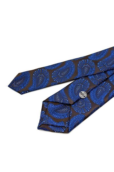 Kravatkolik Brown Shawl Pattern Thin Tie SK7845